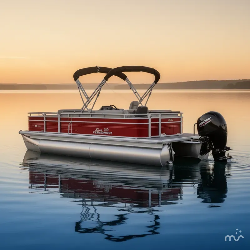Slide: The Image of Sun Tracker FISHIN' BARGE 22 DLX w/150HP Mercury 4 Stroke 2026 - 1