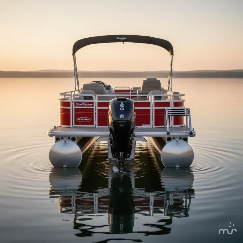 Slide: The Image of Sun Tracker FISHIN' BARGE 22 DLX w/150HP Mercury 4 Stroke 2026 - 2