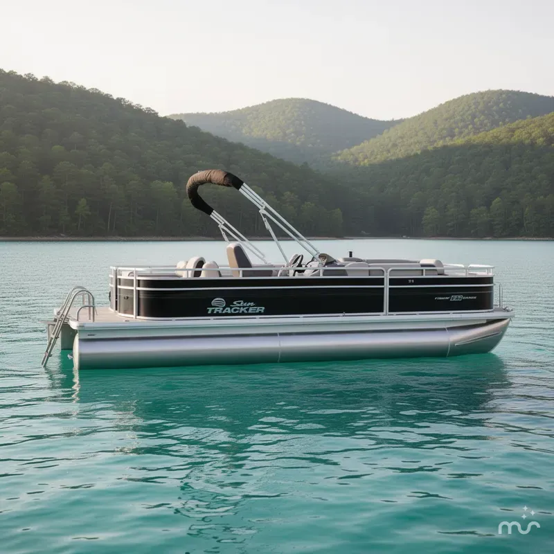 Slide: The Image of Sun Tracker FISHIN' BARGE 22 DLX w/150HP Mercury 4 Stroke 2026 - 2