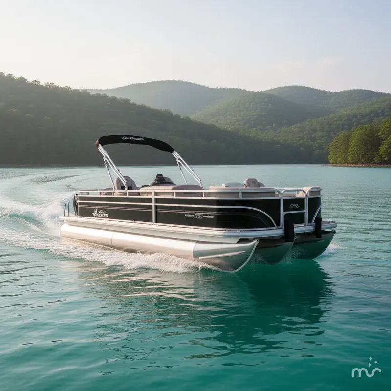 Slide: The Image of Sun Tracker FISHIN' BARGE 22 DLX w/150HP Mercury 4 Stroke 2026 - 4