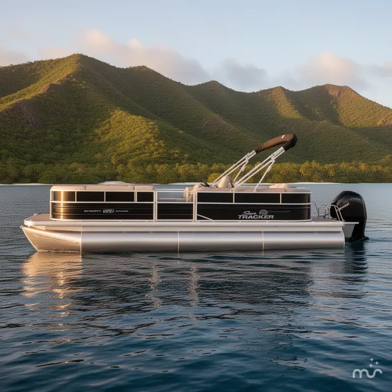 Slide: The Image of Sun Tracker PARTY BARGE 22 XP3 w/200HP 4 Stroke 2026 - 2