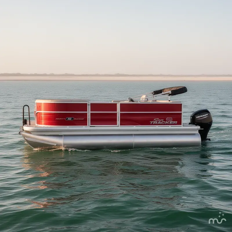 Slide: The Image of Sun Tracker Party Barge 16 DLX 2026 - 2