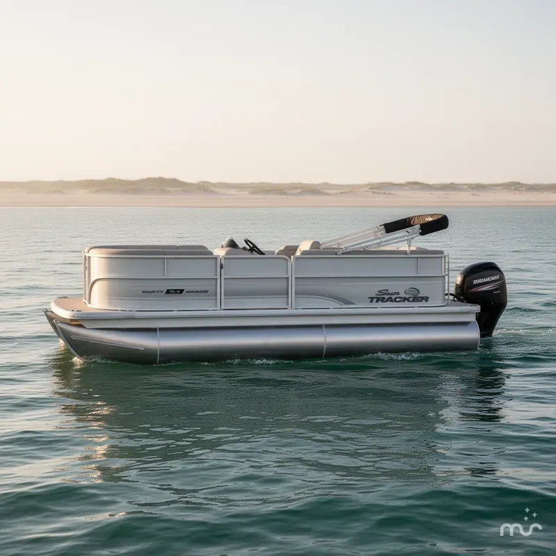 Slide: The Image of Sun Tracker Party Barge 16 DLX 2026 - 2