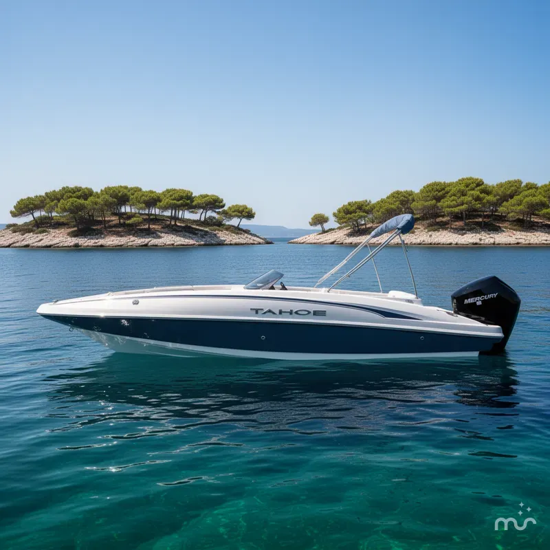Slide: The Image of Tahoe 2150 Deck Boat powered by a Mercury 225HP 2023 - 2