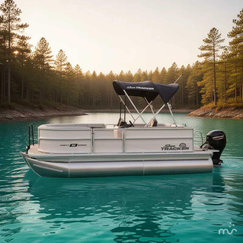 Slide: The Image of Sun Tracker Party Barge 16 DLX 2026 - 2