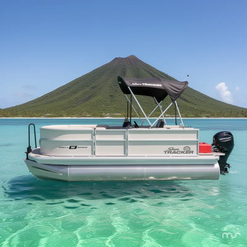 Slide: The Image of Sun Tracker Party Barge 16 DLX 2026 - 2
