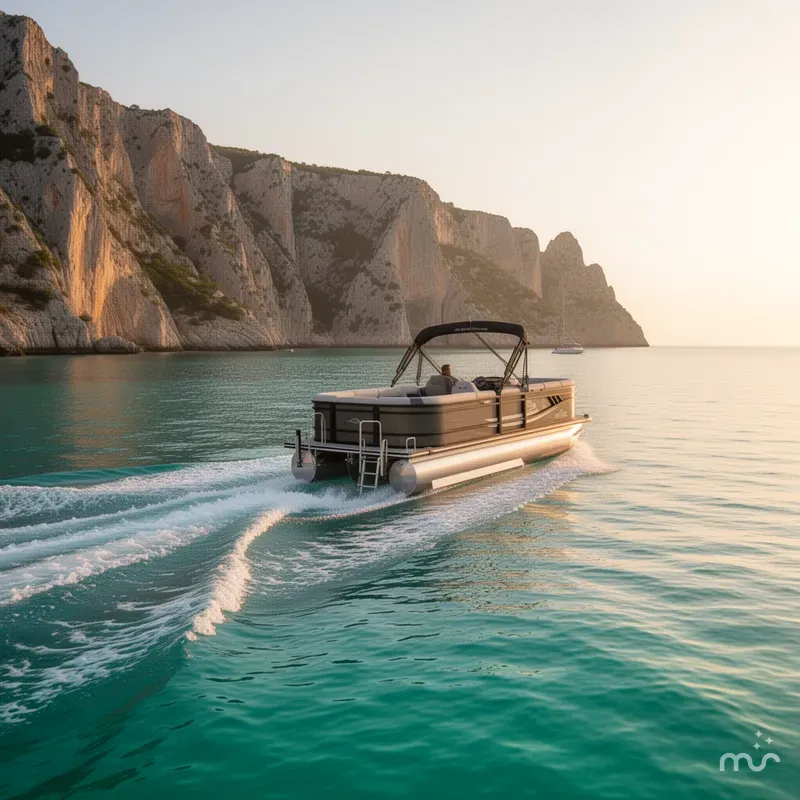 Slide: The Image of SunCatcher Select 320RCX, 115hp SHO Yamaha, Trailer 2025 - 2