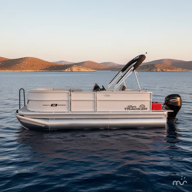 Slide: The Image of Sun Tracker Party Barge 16 DLX 2026 - 2