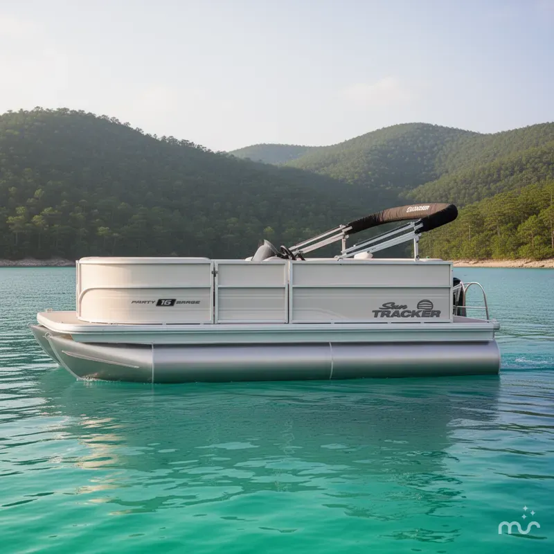 Slide: The Image of Sun Tracker Party Barge 16 DLX 2026 - 2
