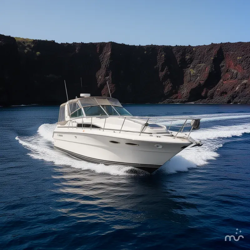 Slide: The Image of Sea Ray 340 Express Cruiser 1986 - 2