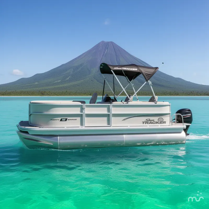 Slide: The Image of Sun Tracker Party Barge 16 DLX 2026 - 2