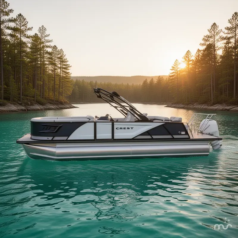 Slide: The Image of Crest Caribbean 230 SLS Tri-Toon - Extended Rear Deck w/ 2026 - 2