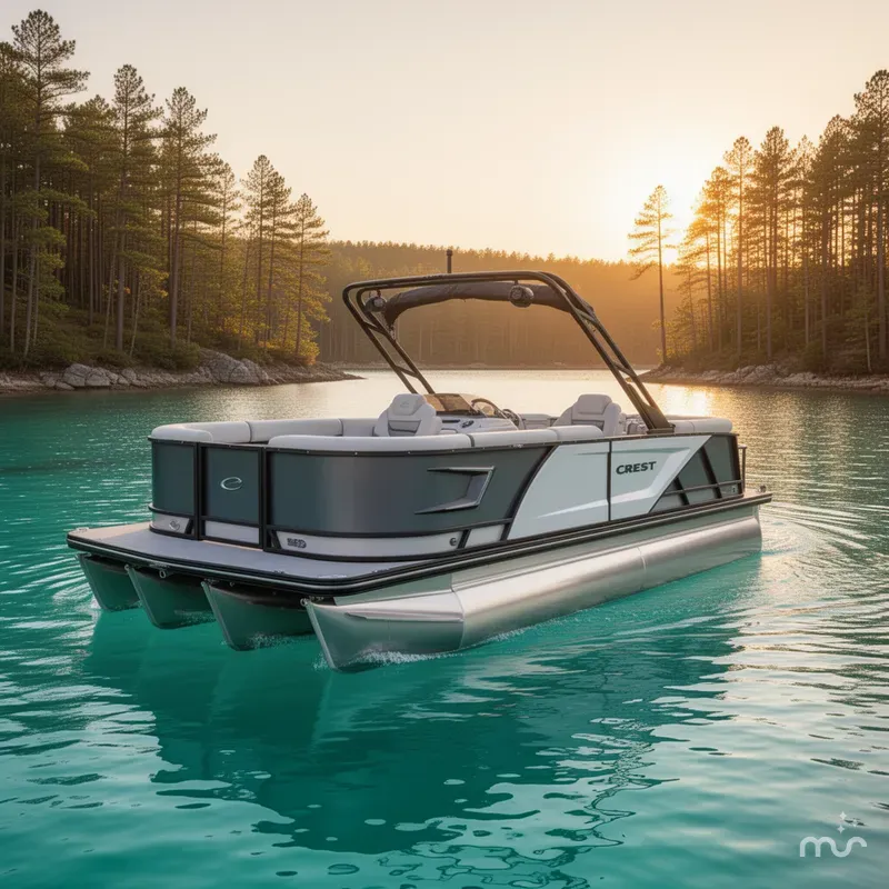 Slide: The Image of Crest Caribbean 230 SLS Tri-Toon - Extended Rear Deck w/ 2026 - 3