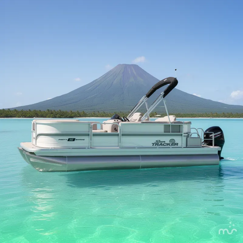 Slide: The Image of Sun Tracker Party Barge 16 DLX 2026 - 2