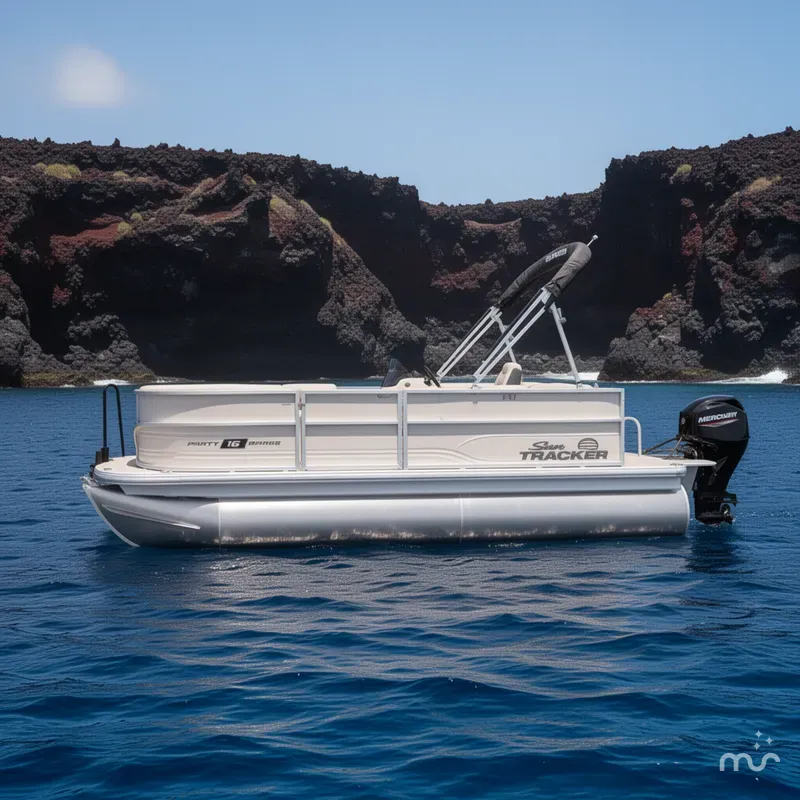 Slide: The Image of Sun Tracker Party Barge 16 DLX 2026 - 2