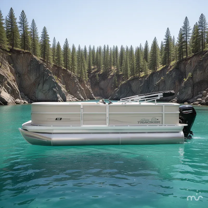Slide: The Image of Sun Tracker Party Barge 18 DLX 2026 - 2