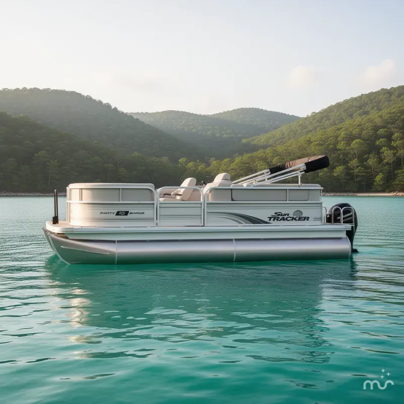 Slide: The Image of Sun Tracker Party Barge 16 DLX 2026 - 2
