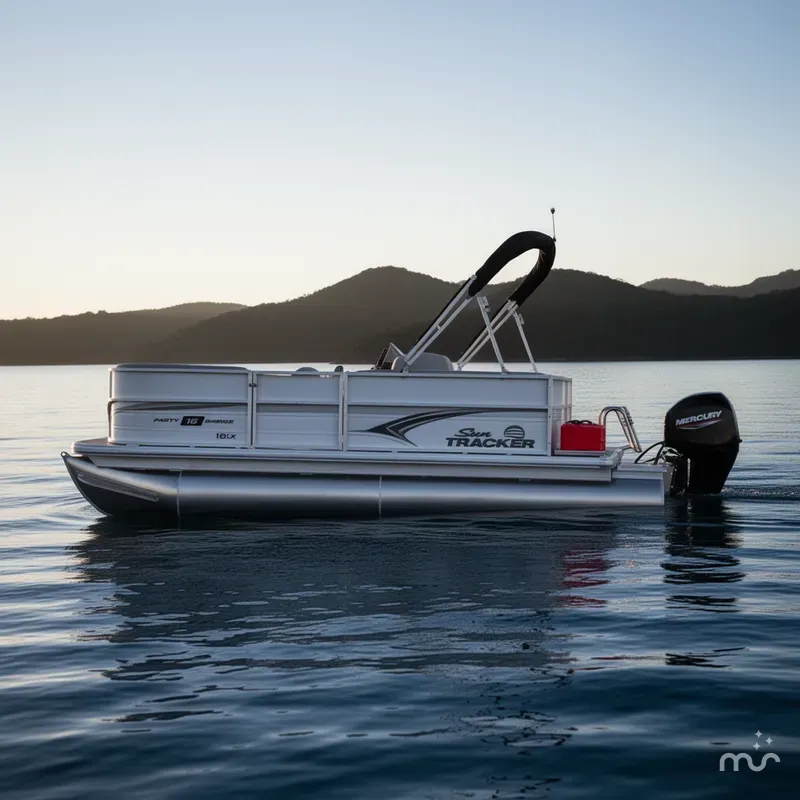Slide: The Image of Sun Tracker Party Barge 16 DLX 2026 - 2