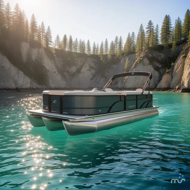 Slide: The Image of Crest Conquest SE 220 Cruise Tri-Toon W/150Hp And Traile 2026 - 2