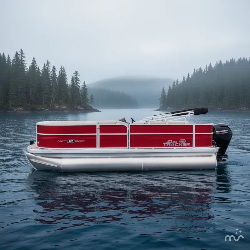 Slide: The Image of Sun Tracker Party Barge 18 DLX 2026 - 2