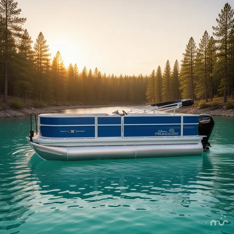Slide: The Image of Sun Tracker Party Barge 18 DLX 2026 - 2