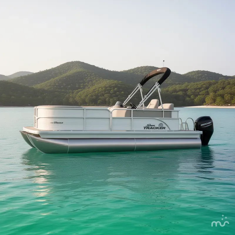 Slide: The Image of Sun Tracker Party Barge 16 DLX 2026 - 2