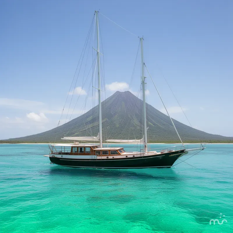 Slide: The Image of Crealock designed custom built raised cabintop schooner 1997 - 2