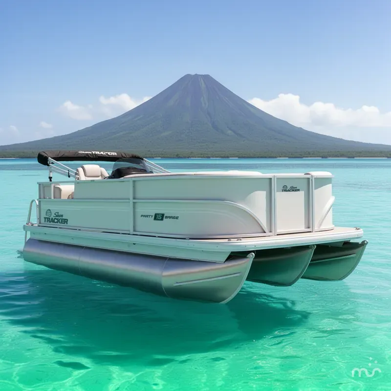 Slide: The Image of Sun Tracker Party Barge 16 DLX 2026 - 2