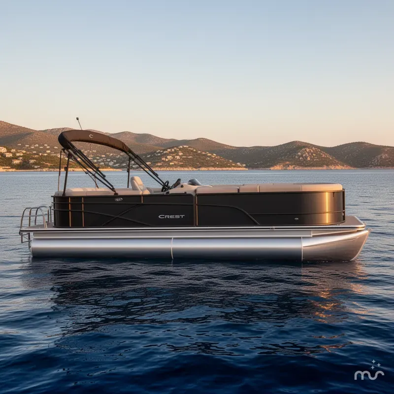 Slide: The Image of Crest Conquest SE 220 Cruise Tri-Toon w/150 and Trailer 2026 - 2