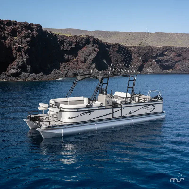 Slide: The Image of Angler Qwest Pontoons AQ 8524 PRO TROLL 2023 - 2