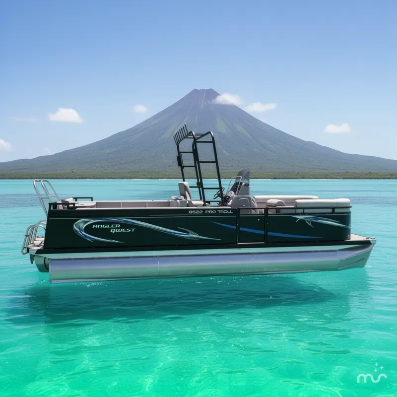 Slide: The Image of Angler Qwest Pontoons 8522 PRO TROLL 2023 - 2
