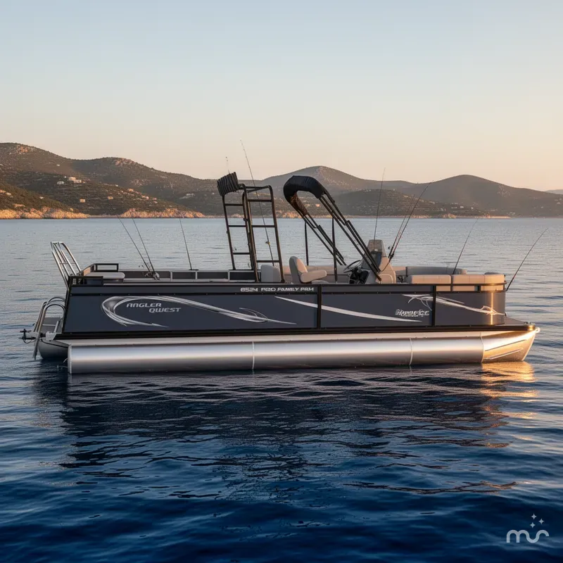 Slide: The Image of Angler Qwest Pontoons AQ 8524 FAMILY FISH PRO RA 2023 - 2