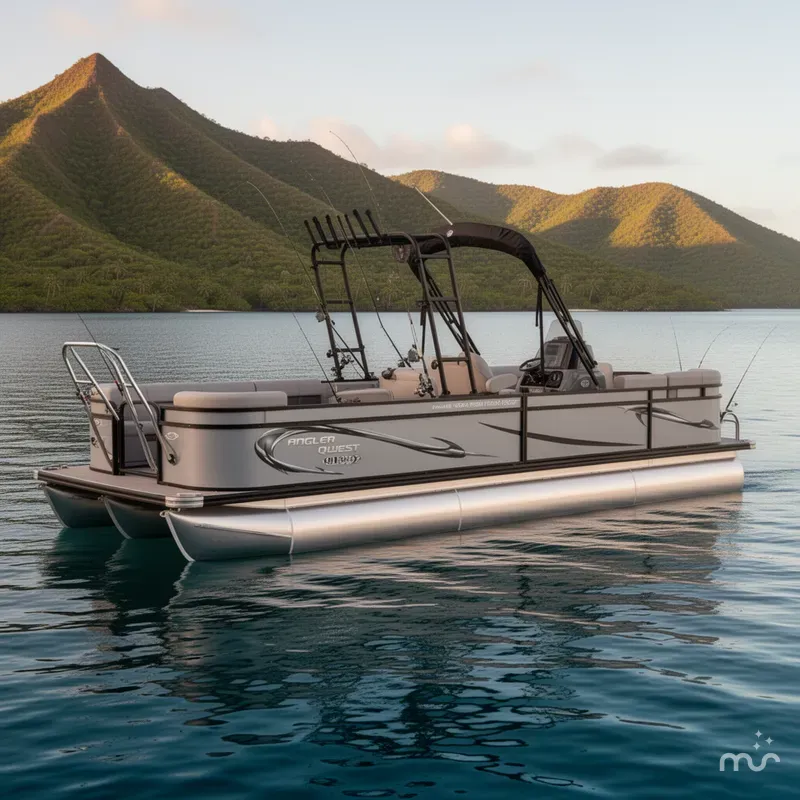Slide: The Image of Angler Qwest Pontoons AQ 8524 FAMILY FISH PRO RA 2023 - 2