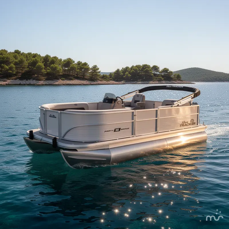 Slide: The Image of Sun Tracker Party Barge 16 DLX 2026 - 4