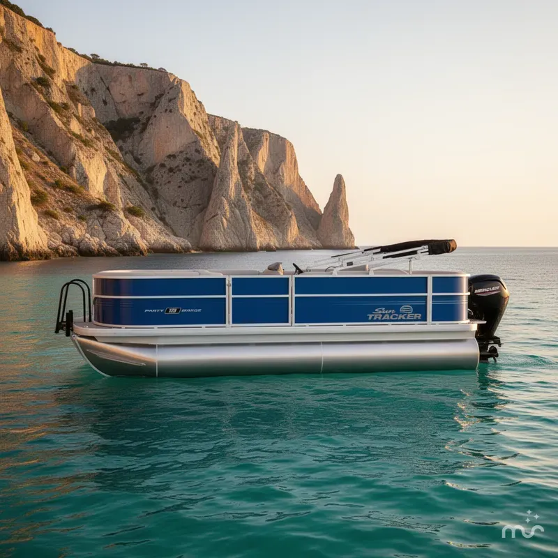 Slide: The Image of Sun Tracker Party Barge 18 DLX 2026 - 2