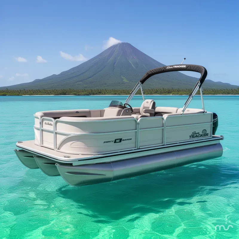 Slide: The Image of Sun Tracker Party Barge 16 DLX 2026 - 2