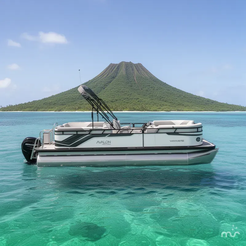 Slide: The Image of Avalon Venture 85 Quad Lounge - 23 FT w/ 150HP Mercury! 2026 - 2