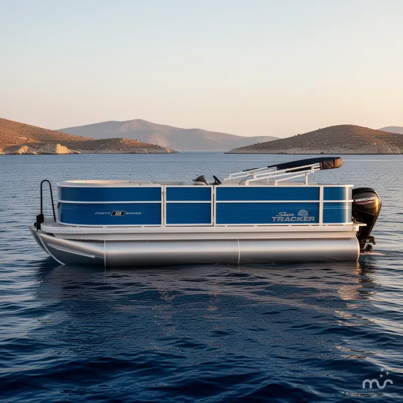 Slide: The Image of Sun Tracker Party Barge 18 DLX 2026 - 2
