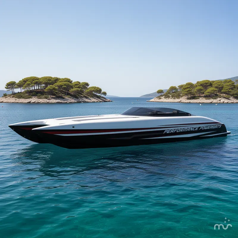 Slide: The Image of Performance Powerboats P420 2025 - 2