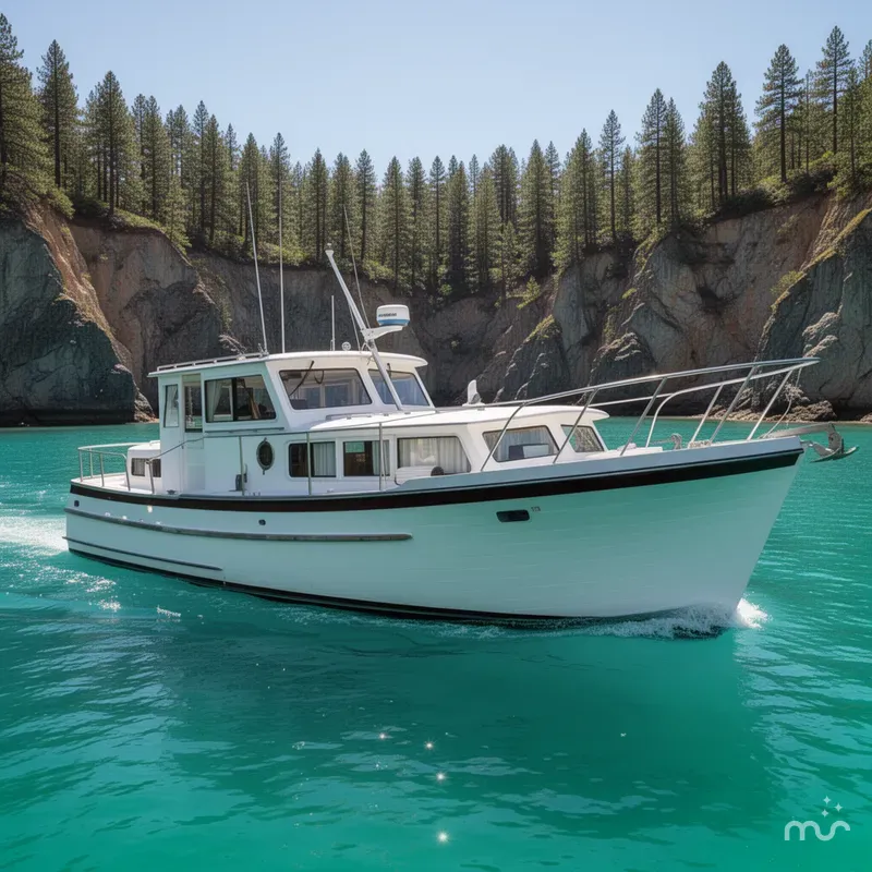 Slide: The Image of Rough Water 35 Pilothouse Trawler 1973 - 2