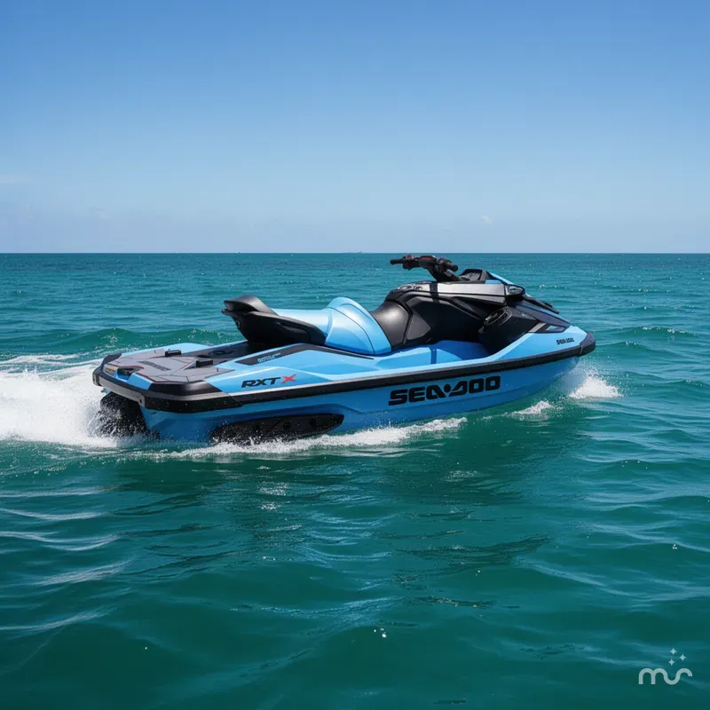 Slide: The Image of Sea-Doo RXT-X™ 325 Gulfstream Blue Premium 2026 - 4
