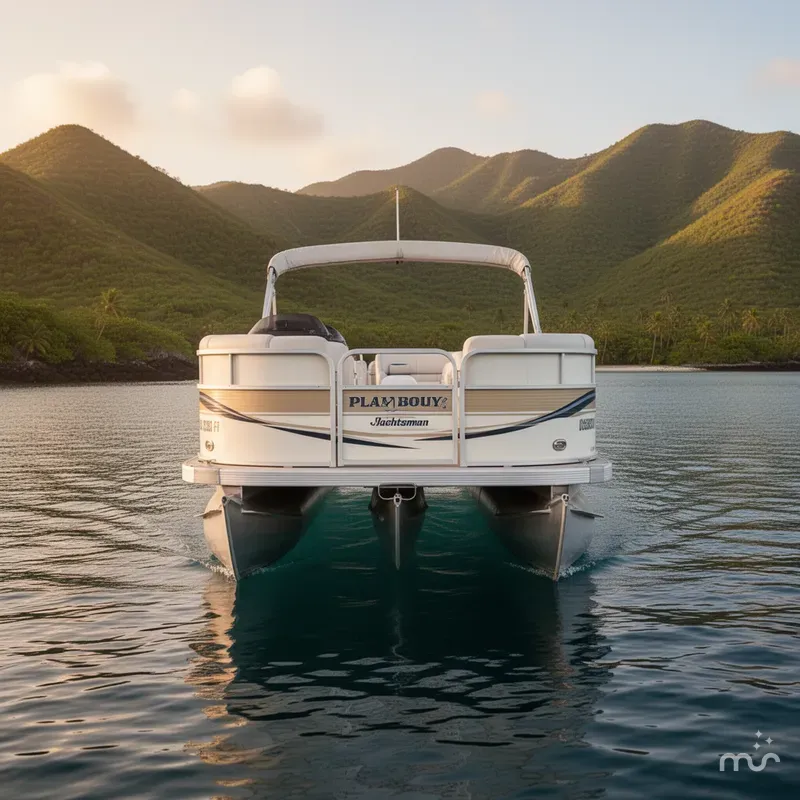 Slide: The Image of Playbouy Yachtsman 23 Pontoon Powered By A 115HP Johnson Fo 2004 - 1
