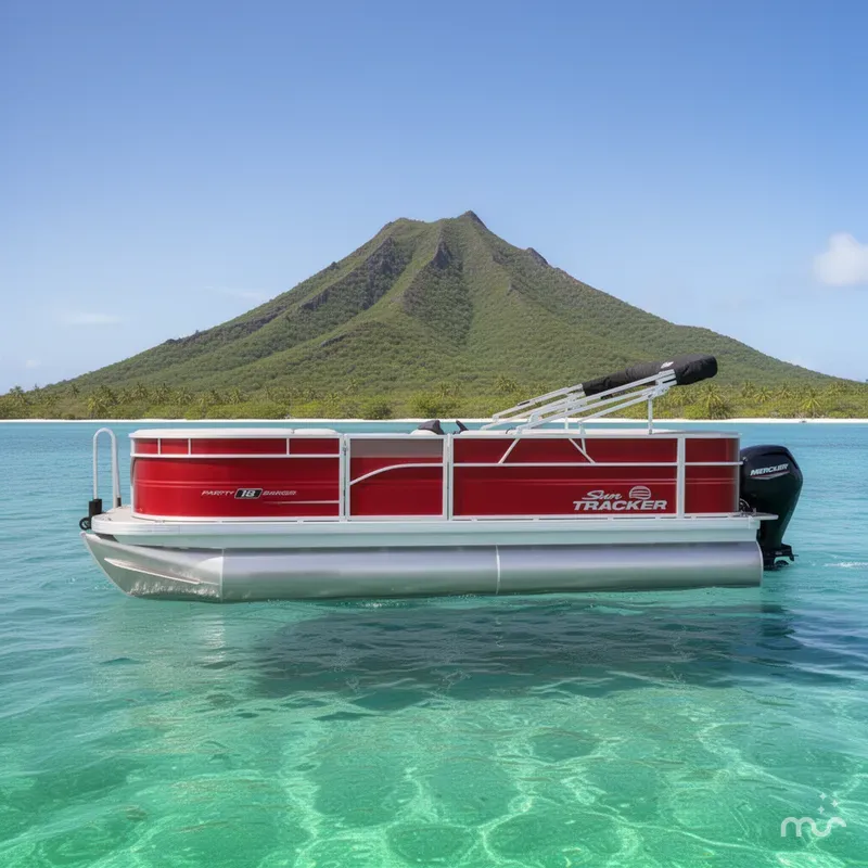 Slide: The Image of Sun Tracker Party Barge 18 DLX 2026 - 2