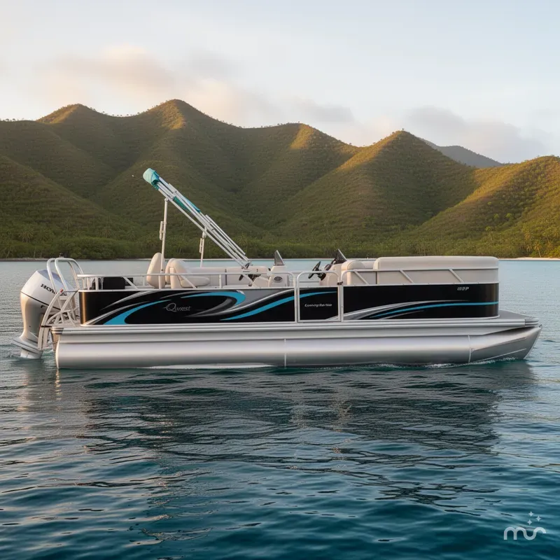Slide: The Image of Qwest 822 Fish & Cruise Tritoon & 150HP Honda 4Stroke - $39,995 2019 - 2