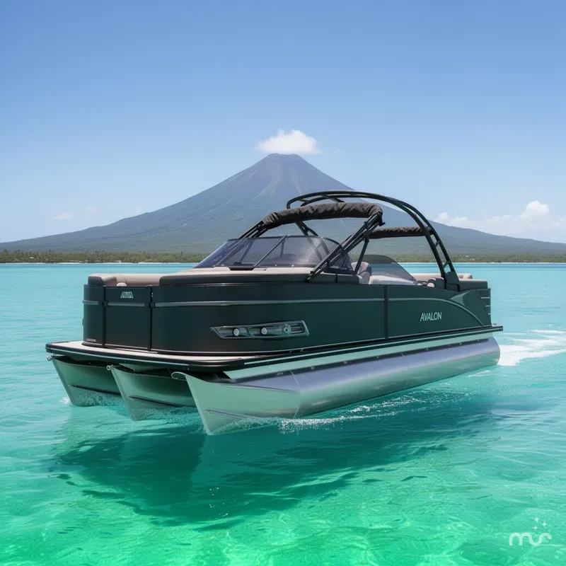 Slide: The Image of Avalon Catalina Quad Lounge Windshield - 27 FT w/ 500HP Mercury! 2026 - 2