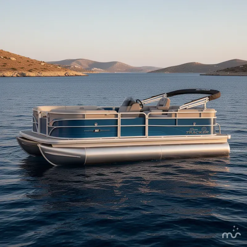 Slide: The Image of Sun Tracker Party Barge 16 DLX 2026 - 2