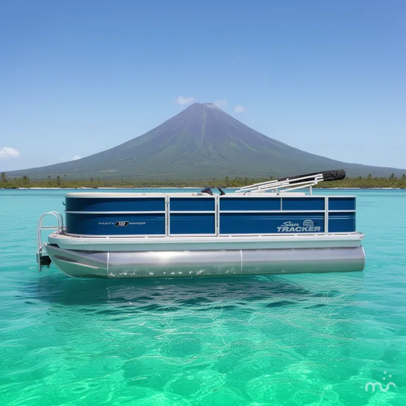Slide: The Image of Sun Tracker Party Barge 18 DLX 2026 - 2
