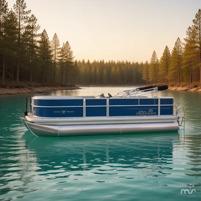 Slide: The Image of Sun Tracker Party Barge 18 DLX 2026 - 2