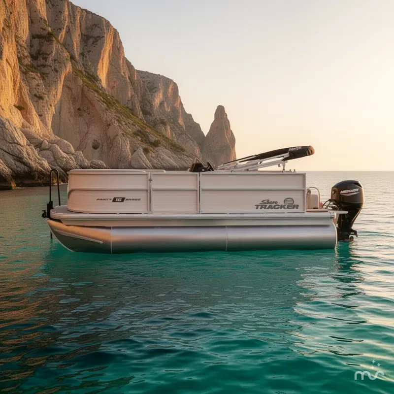 Slide: The Image of Sun Tracker Party Barge 16 DLX 2026 - 2