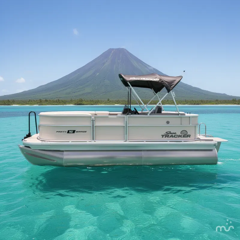Slide: The Image of Sun Tracker Party Barge 16 DLX 2026 - 2